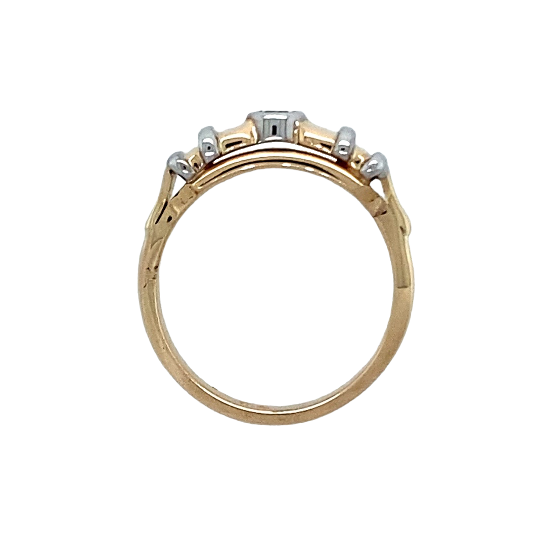 9ct Gold & Diamond Rubover Set Ring