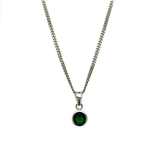 New 925 Silver May Birthstone Pendant 18"/20" Necklace