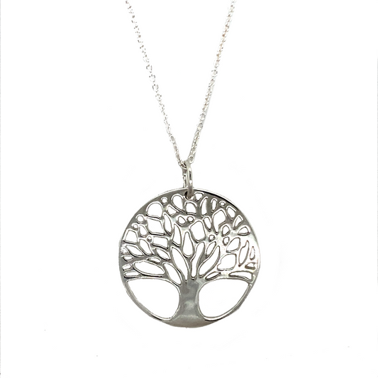 New 925 Silver Tree of Life 18" Necklace