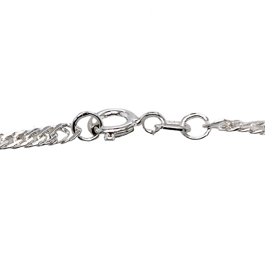 New Silver 7.5" Singapore Bracelet with the weight 2.30 grams and link width 3mm