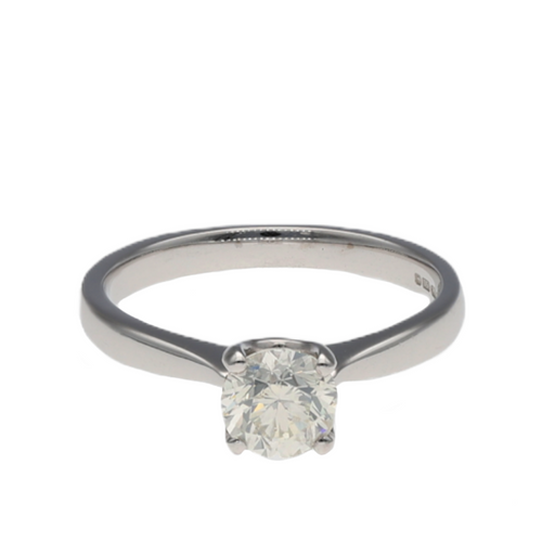 New 18ct White Gold & 90pt Brilliant Cut Diamond Solitaire Ring