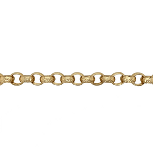 New 9ct Solid Gold 9" Engraved Belcher Bracelet 26 grams