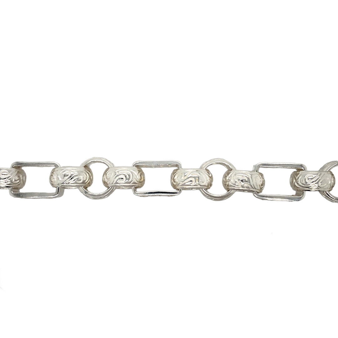 New 925 Silver & Cubic Zirconia 26" Gypsy Link Chain 198 grams