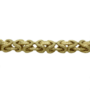 New 9ct Gold 8.25" Engraved Byzantine Bracelet 102 grams