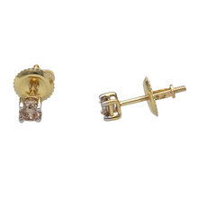 Load image into Gallery viewer, 9ct Gold &amp; Diamond Single Stone 30pt Screwback Stud Earrings
