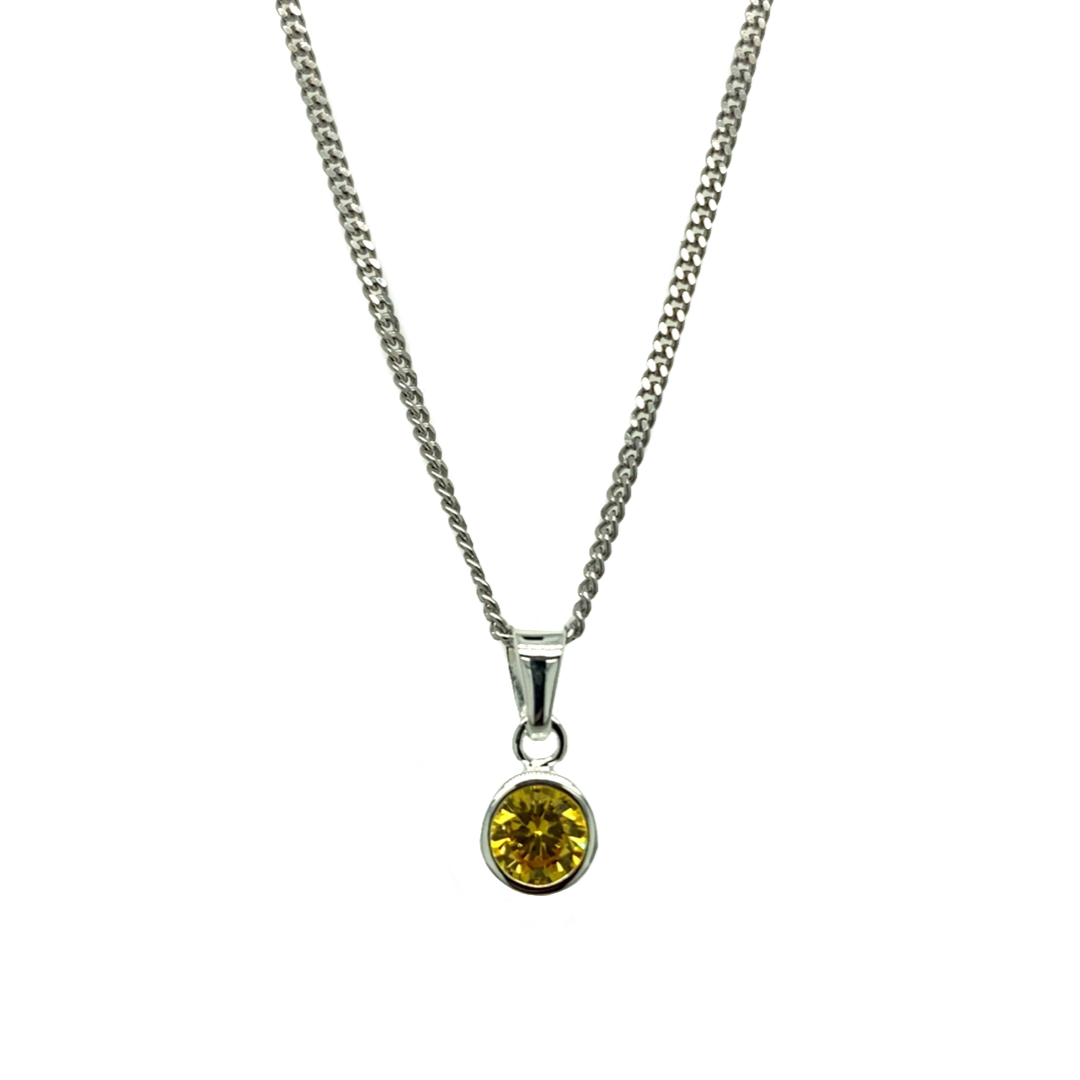 New 925 Silver November Birthstone Pendant 18"/20" Necklace