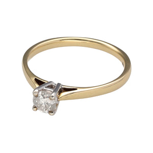 New 9ct Yellow Gold & Diamond Solitaire Ring with 0.83ct Diamond in size N with the weight 1.90 grams