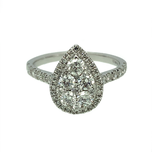 SALE 18ct White Gold & Diamond Cluster Ring