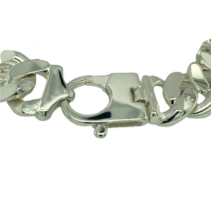 New Solid 925 Silver 9.25" Curb Bracelet with the weight 207.30 grams and link width 23mm