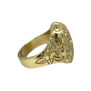 New 9ct Solid Gold Patterned Skull Ring 33 grams