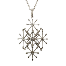 Load image into Gallery viewer, 14ct White Gold &amp; Diamond Set Snowflake 18&quot; Necklace

