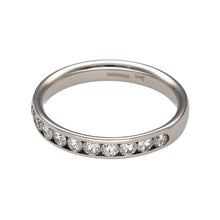 Load image into Gallery viewer, New 18ct White Gold &amp; Diamond Set Eternity Style Band Ring in size N with the weight 3.70 grams. There are ten brilliant cut Diamonds in total set in the 4mm band. There are approximately 30pt of Diamonds in total set in a channel setting with approximately clarity Si2 and colour G - J
