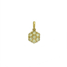 Load image into Gallery viewer, New 9ct Yellow and White Gold &amp; Cubic Zirconia Set Cluster Flower Pendant with the weight 0.50 grams. The pendant is 1.3cm long including the bail by 0.7cm
