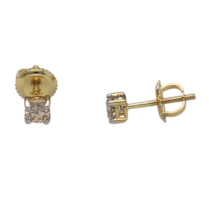 9ct Gold & Diamond Single Stone 50pt Screwback Stud Earrings