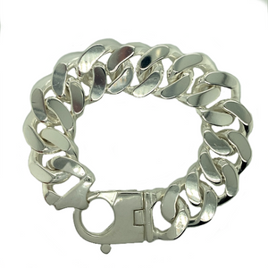 New Solid 925 Silver 9.25" Curb Bracelet 207 grams