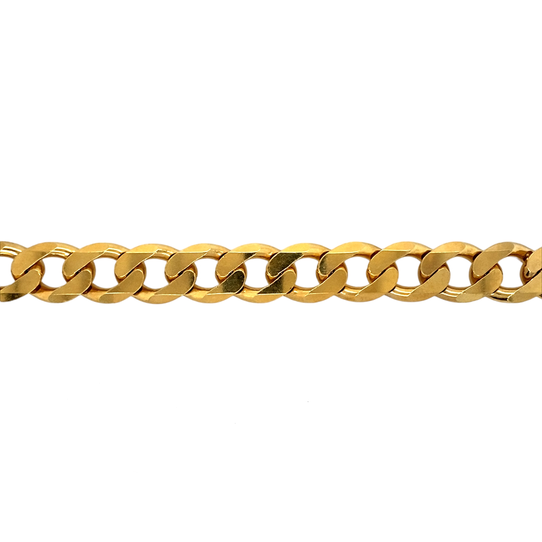 New 925 Solid Silver Heavily 9ct Gold Plated 26" Curb Chain 157 grams