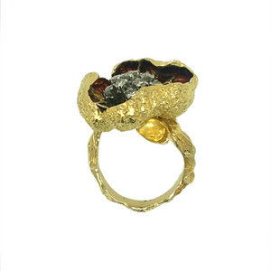 18ct Gold & Diamond Flower Ring (Certified)