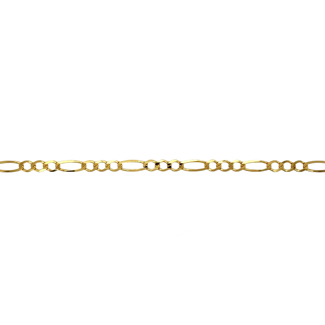 New 9ct Gold 7.5" Figaro Bracelet