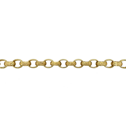 New 9ct Gold 9.25" Engraved Belcher Bracelet 24 grams