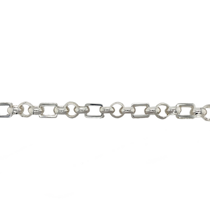 New 925 Silver & Cubic Zirconia 28" Gypsy Link Chain 85 grams