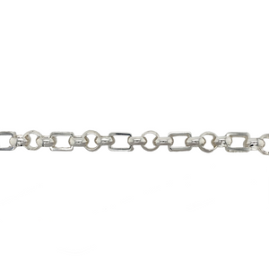New 925 Silver & Cubic Zirconia 28" Gypsy Link Chain 85 grams