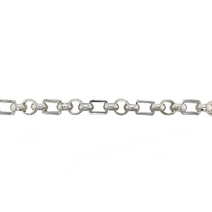 New 925 Silver & Cubic Zirconia 9" Gypsy Link Bracelet 26 grams