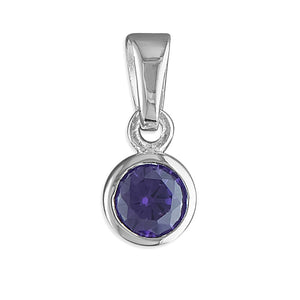 New 925 Silver February Birthstone Pendant 18"/20" Necklace