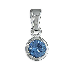 New 925 Silver March Birthstone Pendant 18"/20" Necklace