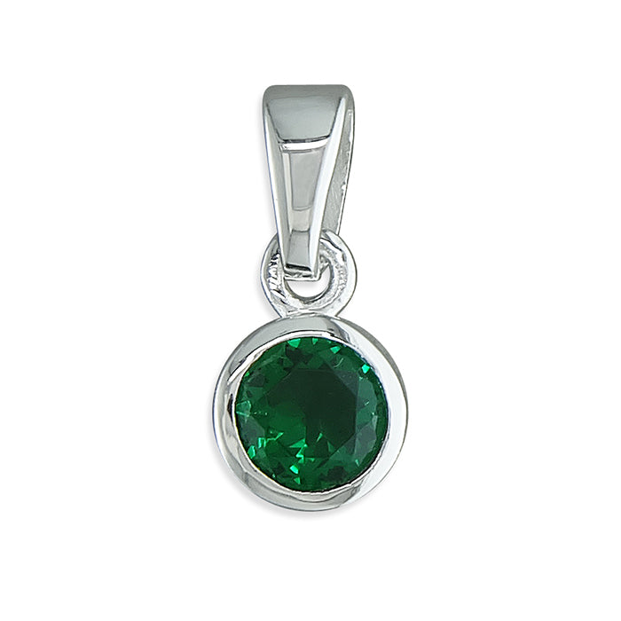 New 925 Silver May Birthstone Pendant 18"/20" Necklace