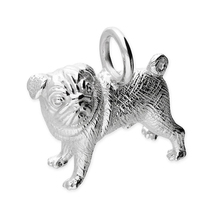 New Sterling Silver Pug Pendant Gold Reserves Jewellers