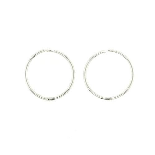 925 Silver 15mm Small Hinged Sleeper Earrings