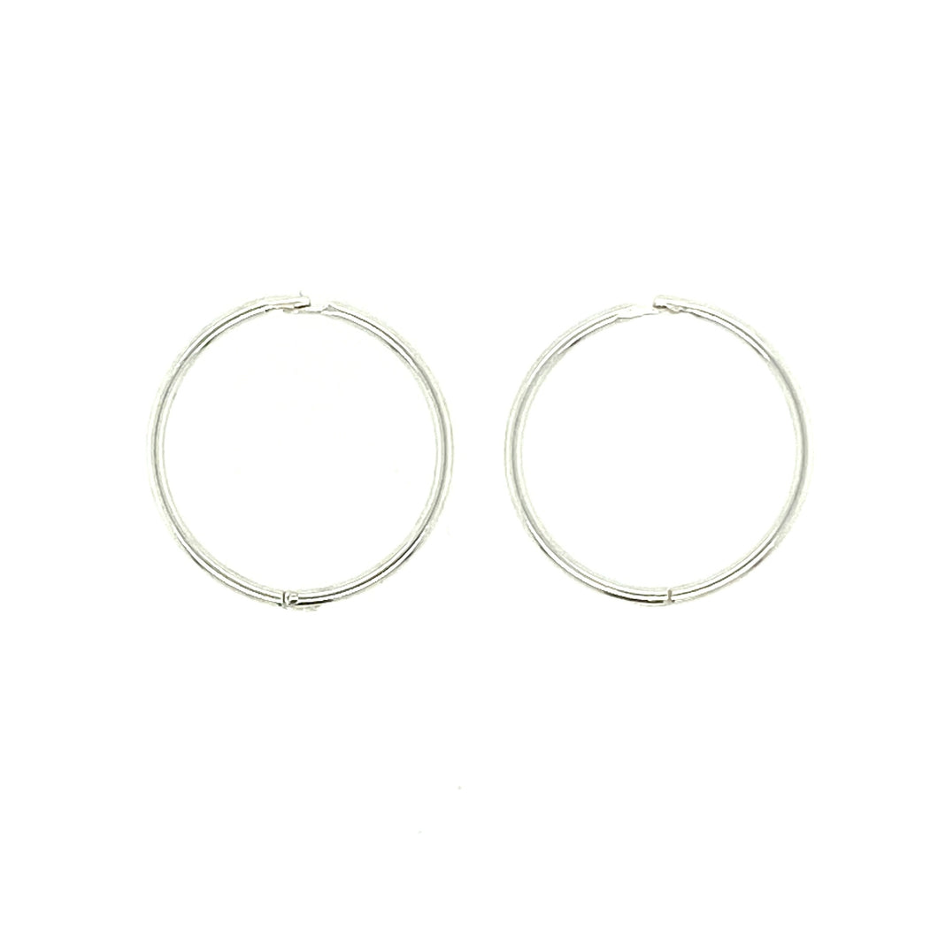 925 Silver 15mm Small Hinged Sleeper Earrings