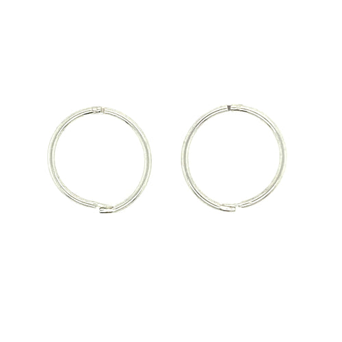 925 Silver 12mm Polished Small Hoop Earrings