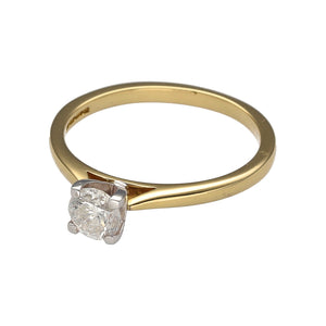 A truly stunning single, half carat Diamond rests on a raised Platinum mount with the claws set apart from the shoulders creating a well defined, clean look. On the surface the design of this classic Solitaire is simple, but upon further inspection you quickly come to appreciate a profound level of detail in every aspect of this ring. The incredible Diamond mounted atop those Platinum claws is the real star of the show when it comes to this piece, an absolutely beautiful stone!
