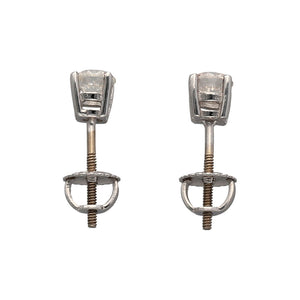 18ct White Gold & Diamond Screwback Stud Earrings