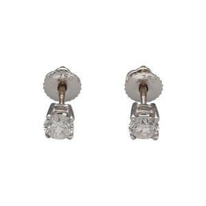 New 18ct White Gold & Diamond Screwback Stud Earrings with the weight 1.50 grams. There is approximately 70pt Diamond altogether so 35pt in each earring