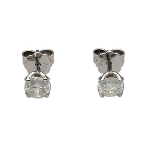 New 18ct White Gold & Diamond Set Stud Earrings with the weight 2 grams. Each earrings has an approximately 46pt - 56pt Diamond. The Diamonds are approximately colour G - H and clarity grade Si3 - i1