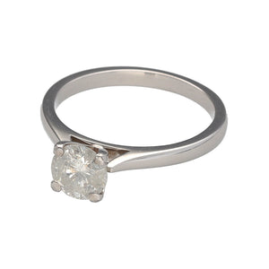 New 18ct White Gold & 1ct Diamond Solitaire Ring in size O with the weight 3.70 grams. The Diamond is brilliant cut and four claw set. The Diamond is approximately 1ct with clarity Si3 and colour G - H