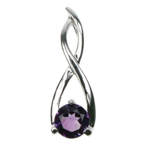 925 Silver & Amethyst Twist Pendant