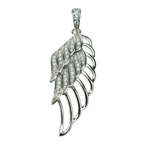 925 Silver & Cubic Zirconia Angel Wing Pendant