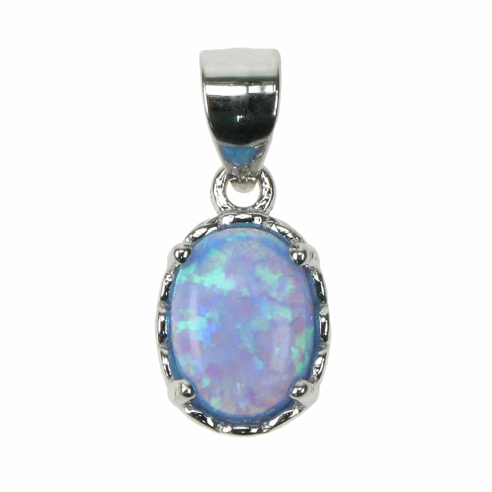 925 Silver & Oval Sky Opal Pendant