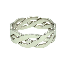 Load image into Gallery viewer, New 9ct White Gold 7mm Celtic Band Ring in size N with the weight 3.40 grams

