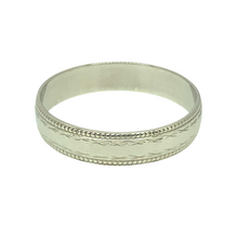 Load image into Gallery viewer, New 9ct White Gold 4mm Millgrain Band Ring
