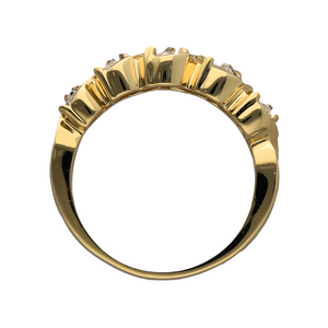 18ct Gold & Diamond Set Band Twist Ring