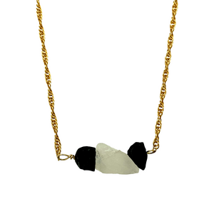 9ct Gold Quartz & Tourmaline 19" Necklace