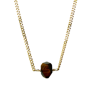 9ct Gold & Tigers Eye 18" Necklace