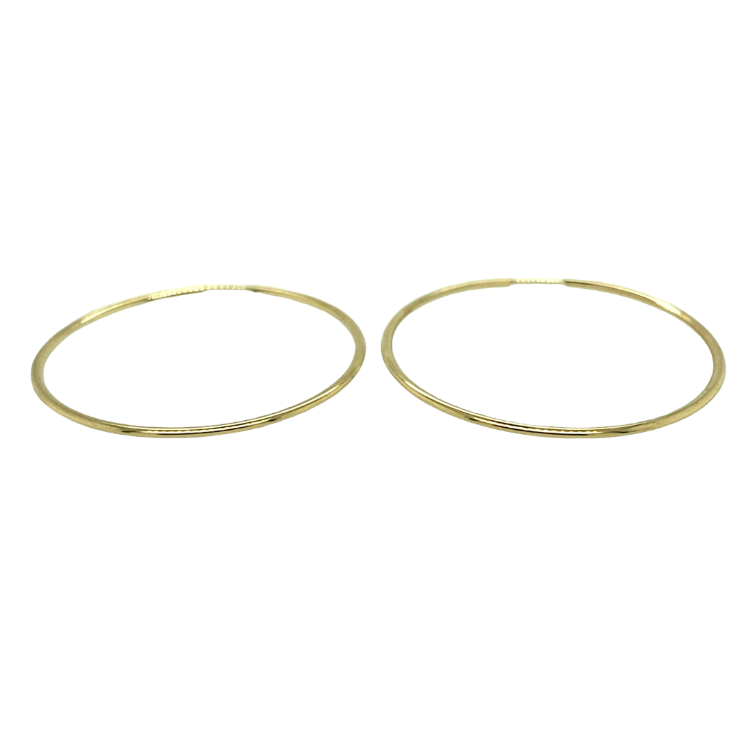 New 9ct Gold 35mm Polished Hoop Earrings with the weight 0.90 grams
