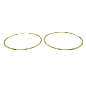 New 9ct Gold 35mm Polished Hoop Earrings with the weight 0.90 grams