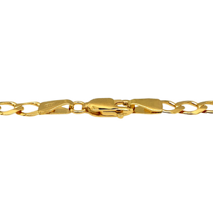 New 9ct Yellow Gold 7" Figaro Bracelet with the weight 3.30 grams and link width 4mm