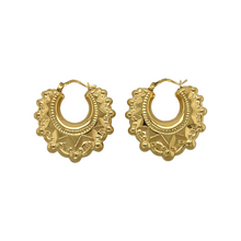 Load image into Gallery viewer, New 9ct Gold Fancy Patterned Creole Earrings
